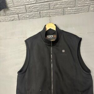 Ororo Mens Heated Vest Black Softshell Fleece Lined Full Zip Size 2XL USA